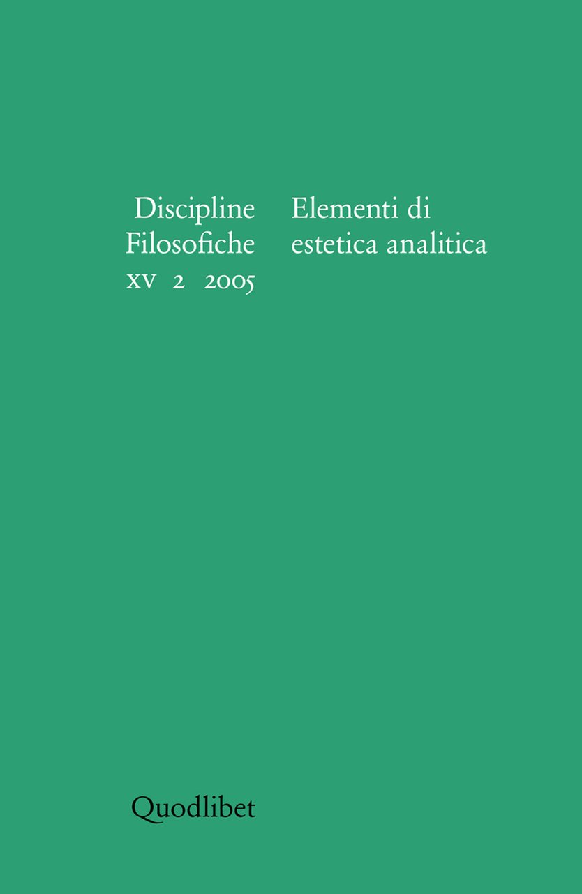 Discipline filosofiche. Vol. 2: Elementi di estetica analitica