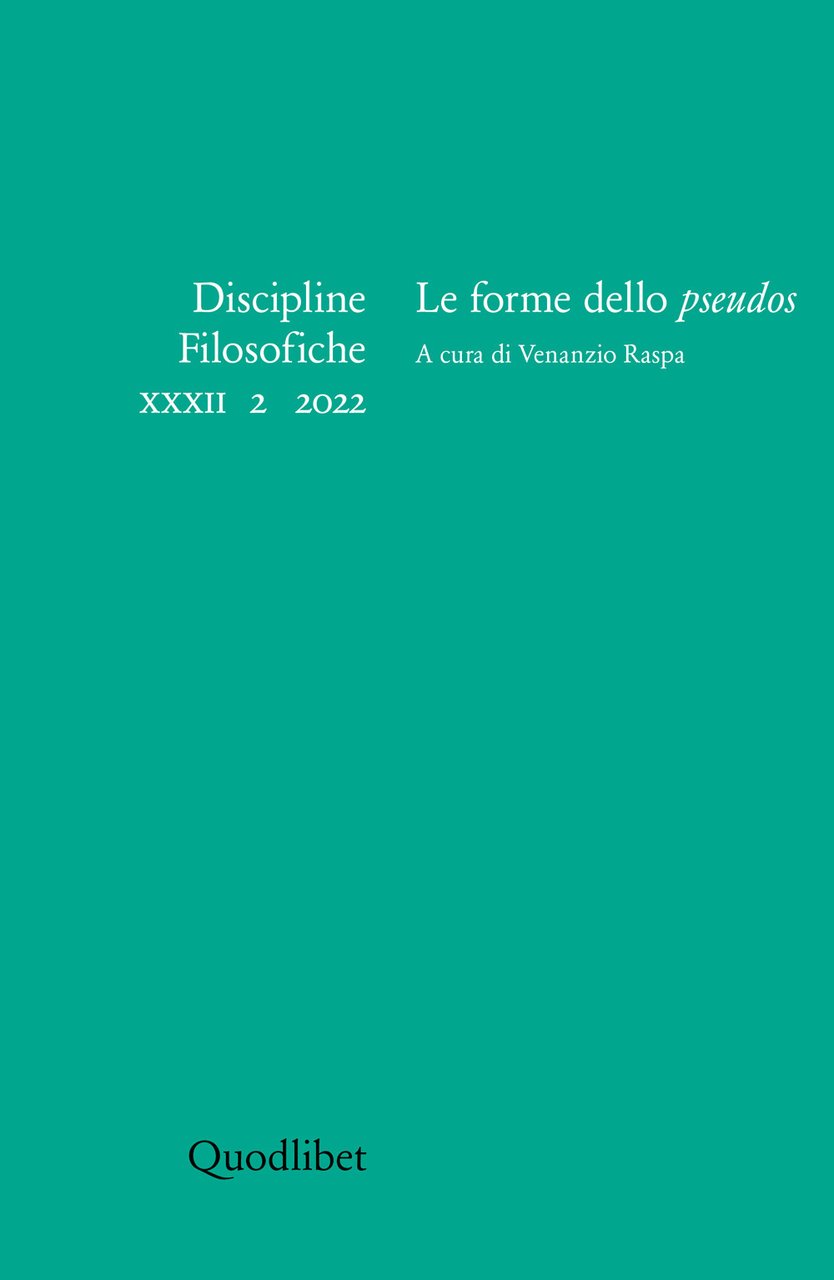 Discipline filosofiche. Vol. 2: Le forme dello «pseudos»