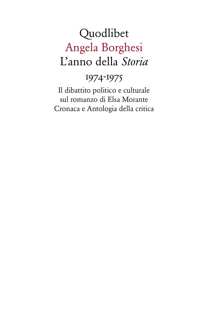 L'anno della «Storia» 1974-1975. Il dibattito politico e culturale sul …