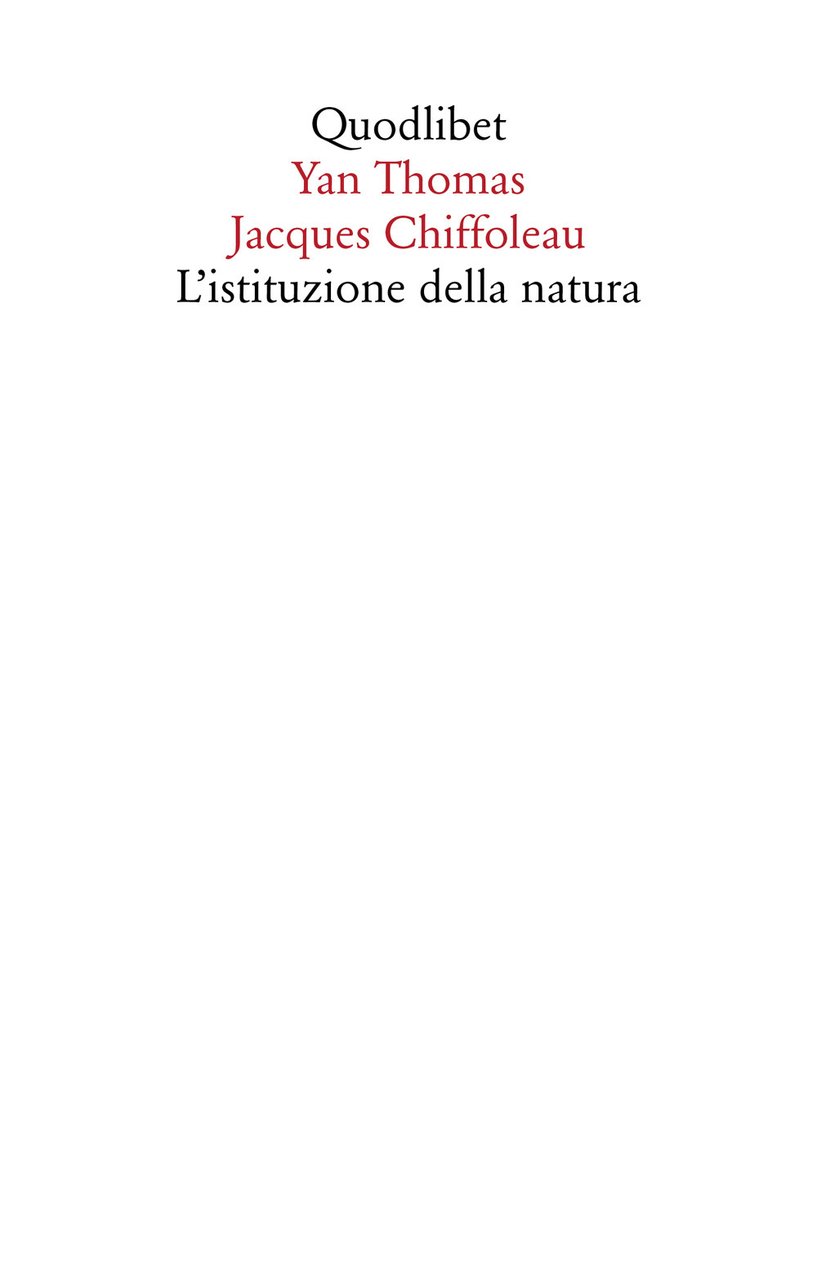 L'istituzione della natura