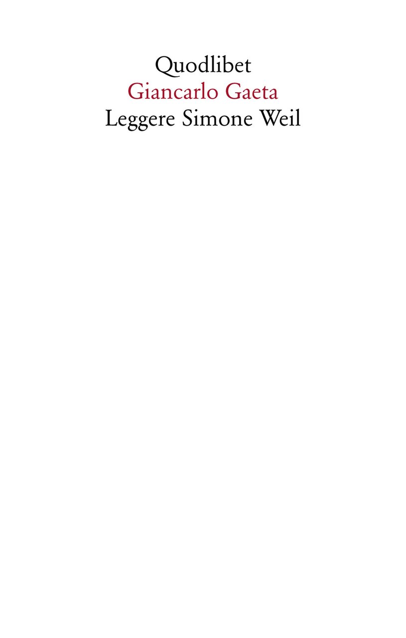 Leggere Simone Weil