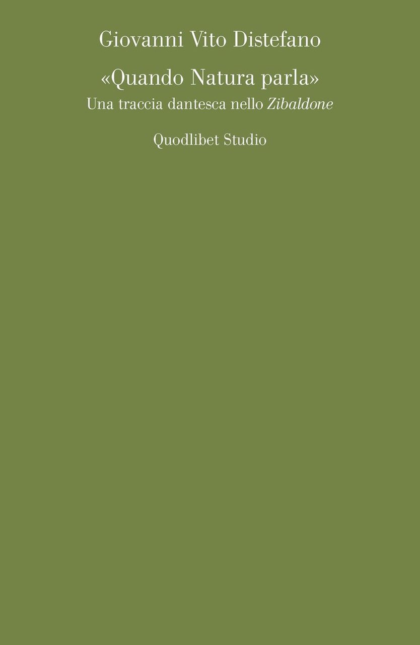 «Quando Natura parla». Una traccia dantesca nello Zibaldone