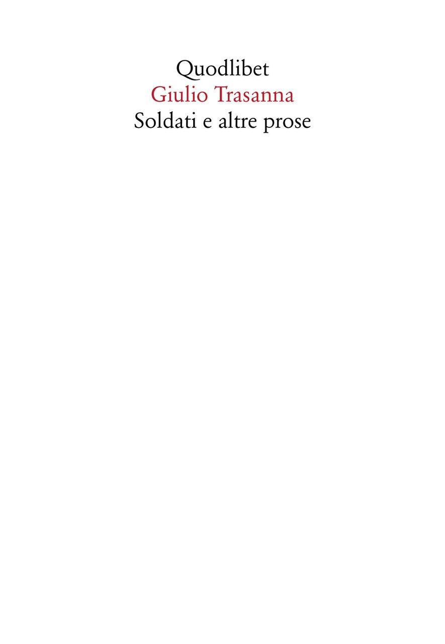 Soldati e altre prose