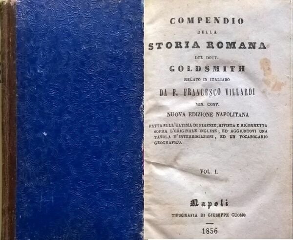 COMPENDIO DELLA STORIA ROMANA DEL DOTTOR GOLDSMITH Volume 1 (1856) Ca