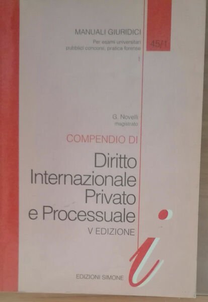 Compendio di diritto internazionale privato e processuale -Novelli-Simone,1997-A | Immagine principale