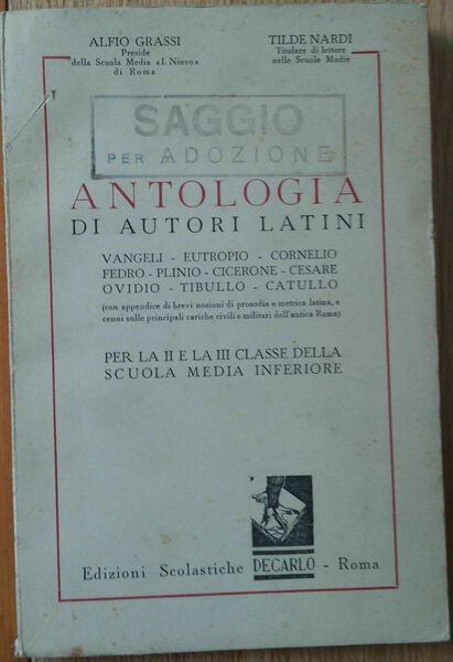Antologia di Autori Latini - Grassi, Nardi -Edizioni Scolastiche De … | Immagine principale