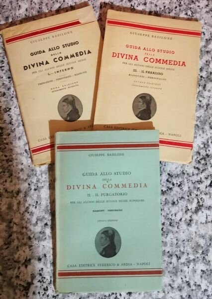 Guida allo studio della Divina Commedia 3 volumi di Giuseppe Basilone, 1939,-F