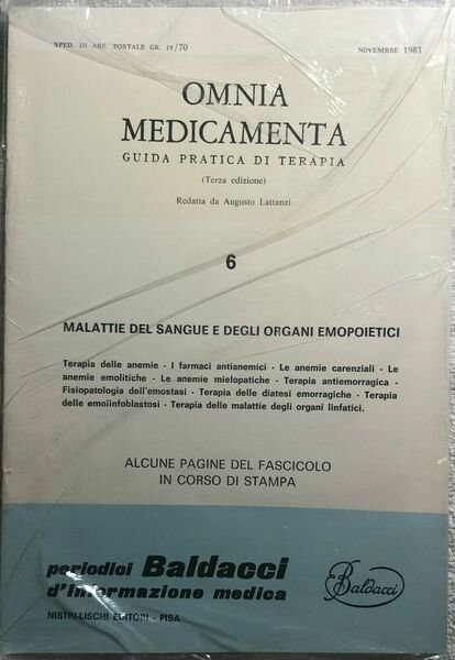 Omnia medicamenta n.6 di Augusto Lattanzi, 1983, Periodici Baldacci