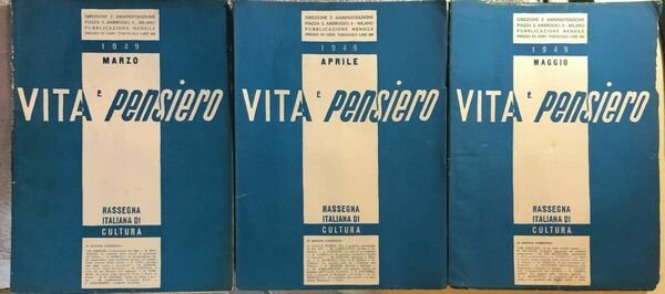 Vita e pensiero 4 numeri di Aa.vv., 1949, Vita E …