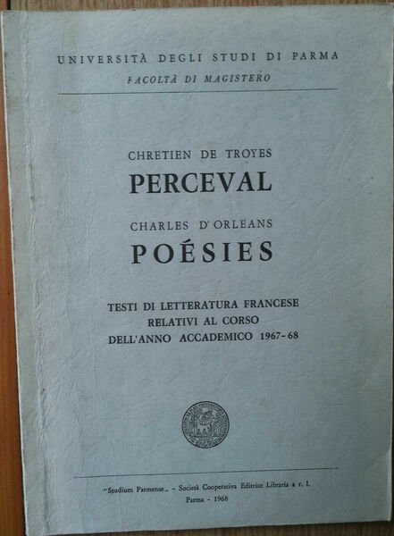 Chretien de Troyes Perceval Charles D?Orleans-AA.VV.-Studium Parmense,1968-R | Immagine principale