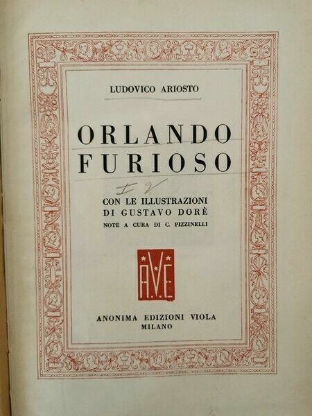 Orlando Furioso volume I con illustrazioni di Gustavo Dorè - 1954 - ER
