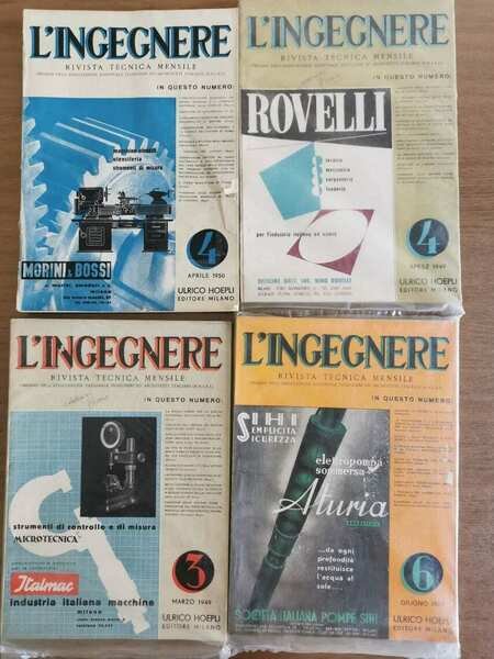 Rivista l'ingegnere 8 volumi - AA. VV. - Hoepli - 1950 - AR