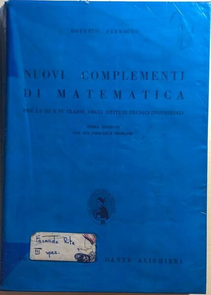 Nuovi complementi di matematica di Roberto Ferrauto, 1978, Società Editrice Da