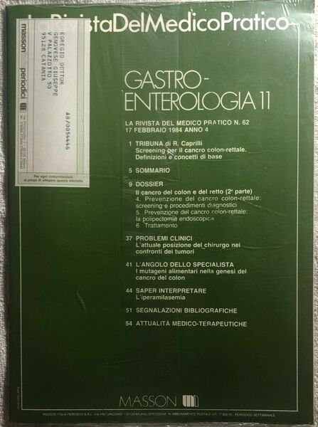 La rivista del medico pratico n.62 di Aa.vv., 1984, Masson