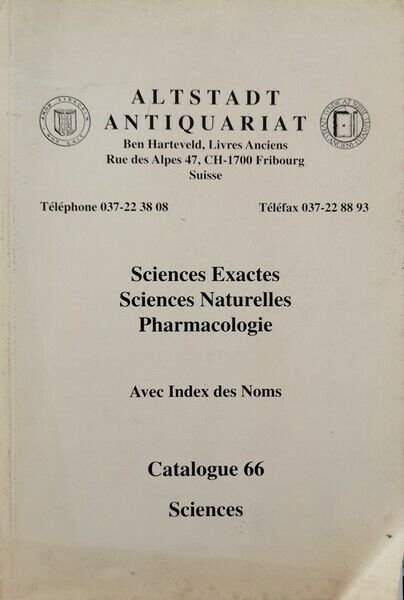 Altstadt Antiquariat Catalogue 66 (Sciences) - ER | Immagine Gallery 2
