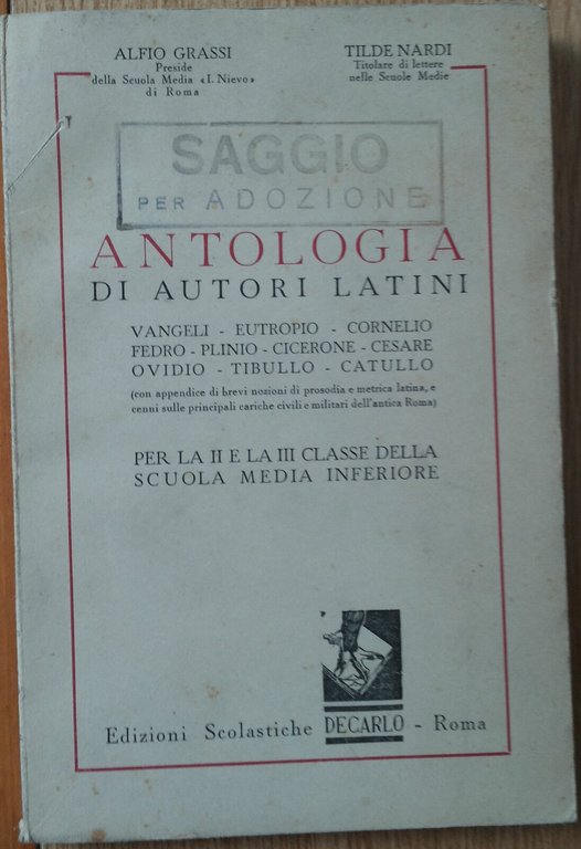 Antologia di Autori Latini - Grassi, Nardi -Edizioni Scolastiche De … | Immagine Gallery 2