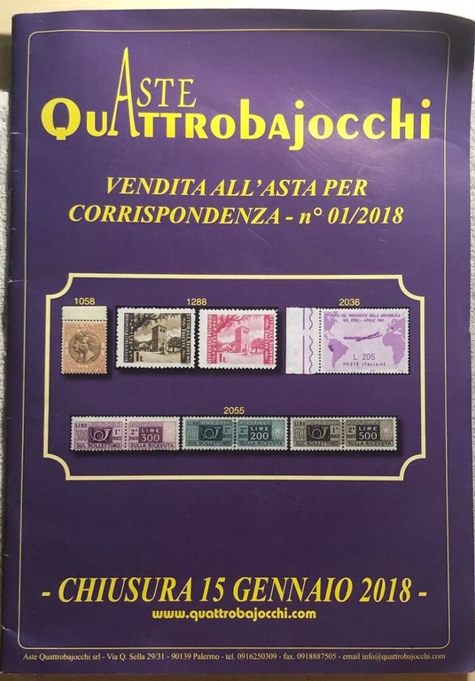 Aste Quattrobajocchi 01/2018 di Aa.vv., 2018, Quattrobajocchi