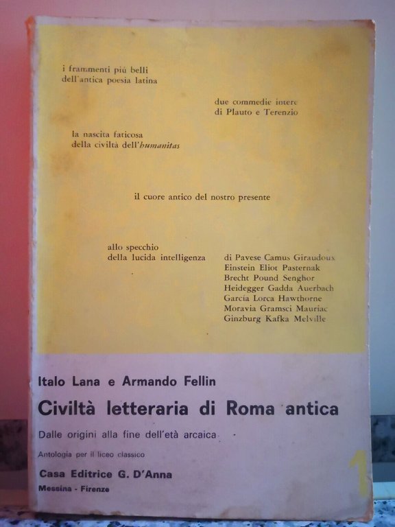 Civiltà letteraria di Roma antica di Italo Lana Armando, 1967, …