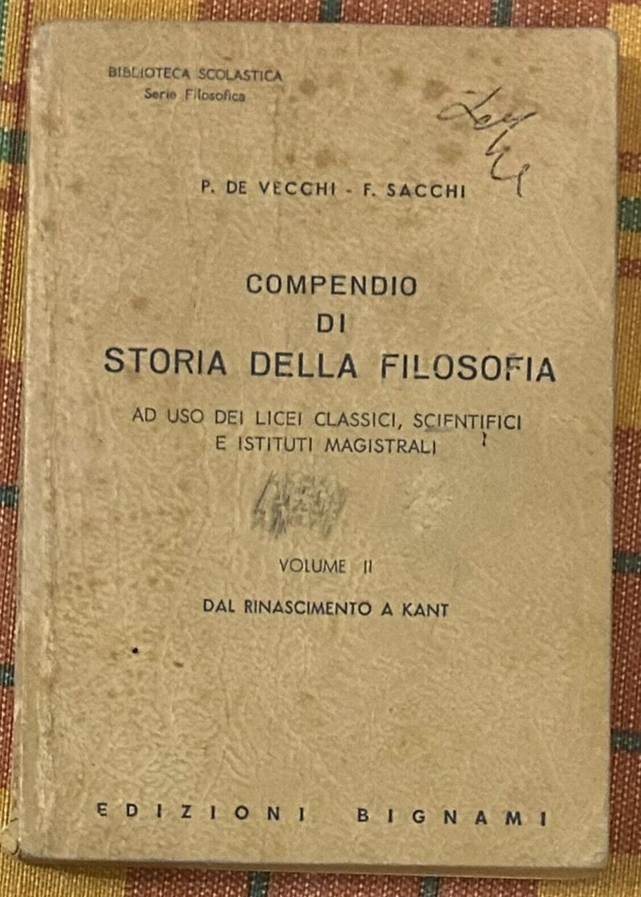 Compendio di storia della filosofia Vol. II. Dal Rinascimento a …