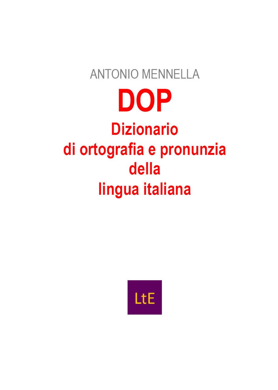 DOP Dizionario di ortografia e pronunzia della lingua italiana di …