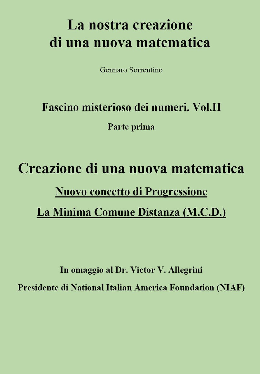 Fascino misterioso dei numeri Vol. II Parte prima di Gennaro …
