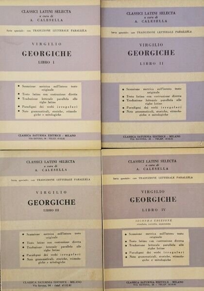 Georgiche - 4 volumi di Virgilio, Calesella, 1957, Classica Saturnia …