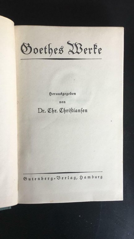 Goethes Werte - Dr. Chr. Chriftianfen, Gutenberg - P
