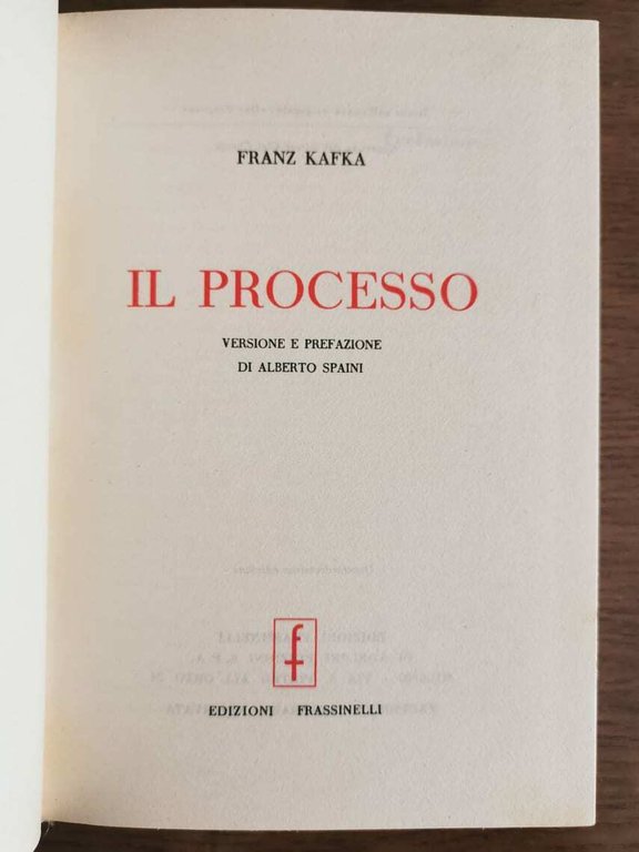 Il processo - F. Kafka - Frassinelli - 1968 - …