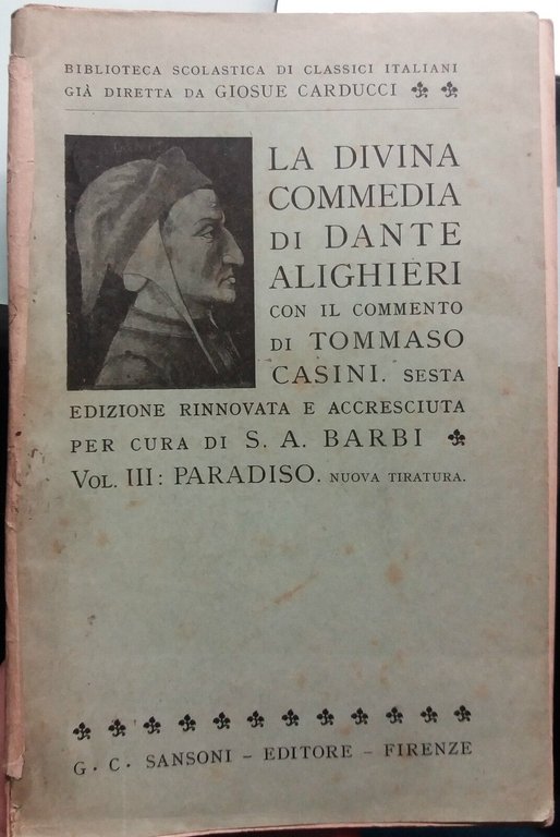 La Divina Commedia, Paradiso - D.Alighieri - G.C. Sansoni Ed. …