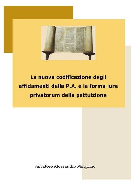 La nuova codificazione degli affidamenti della P.A. e la forma …