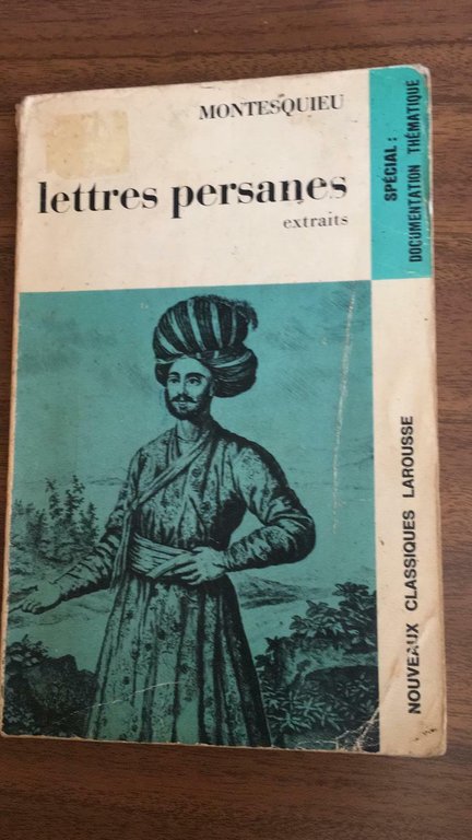 Lettres persanes extraits Charles Louis De Sécondat Montesquieu, 1966 - …