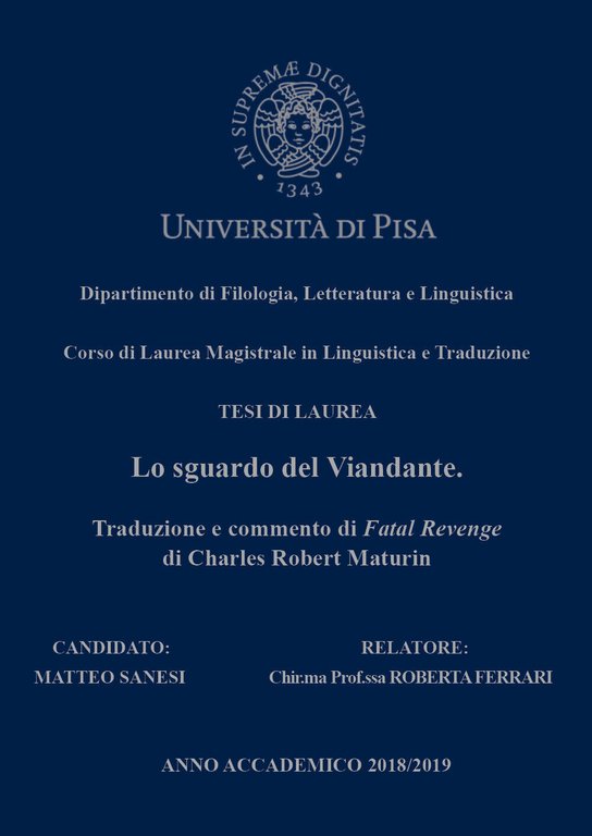 Lo sguardo del viandante. Traduzione e commento di Fatal Revenge …