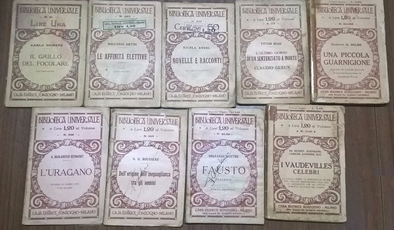 Lotto 9 Volumi BIBLIOTECA UNIVERSALE - Autori vari 1930 Ca | Immagine Gallery 2