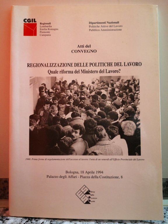 Regionalizzazione delle politiche del lavoro di A.a.v.v, 1994, E.d.s.s-F | Immagine Gallery 2