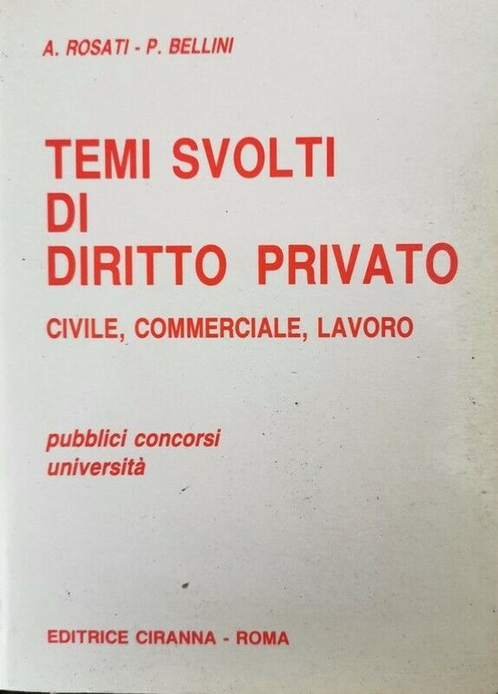 Temi svolti di diritto privato di Rosati, Bellini, 1988, Ciranna … | Immagine Gallery 2