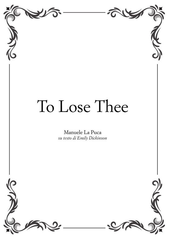 To lose thee di Manuele La Puca, 2019, Youcanprint