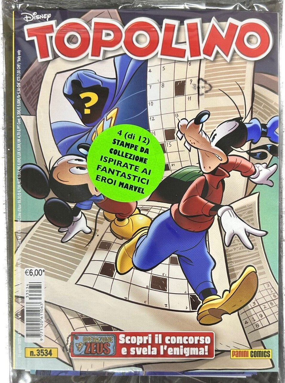 Topolino 3534 Con Litografie Marvel 1, 2, 3 e 4 …