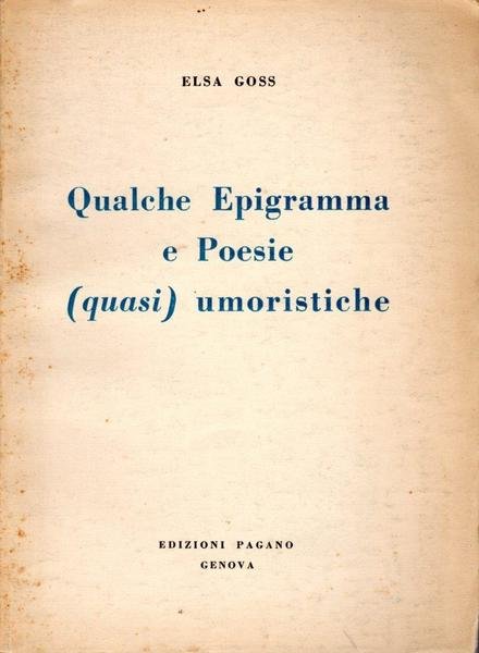 Qualche epigramma e poesie (quasi) umoristiche (dedica dell'autrice)