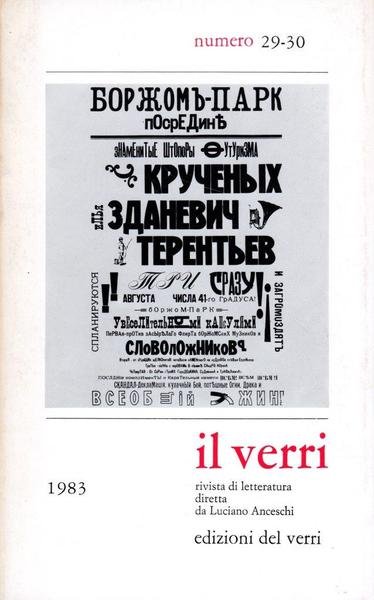 Il Verri n. 29-30. Sesta serie