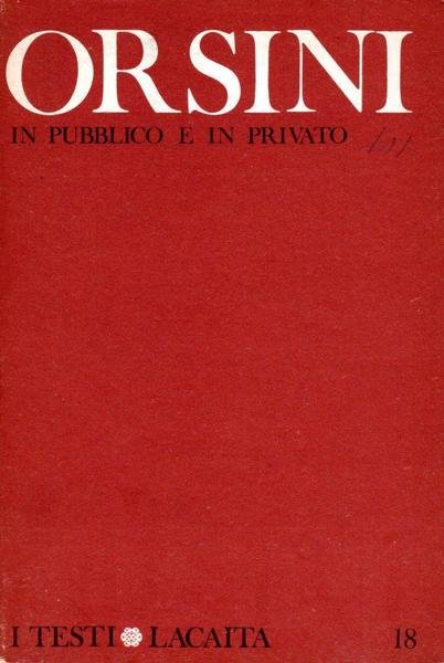 In pubblico e in privato (dedica dell'autore)