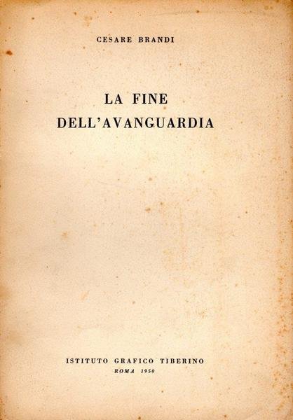 La fine dell'avanguardia (dedica dell'autore a Enrico Vallecchi)