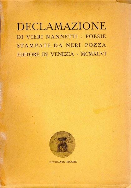 Declamazione (dedica dell'autore a Enrico Vallecchi)