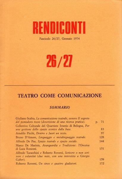 Rendiconti. Fascicolo 26/27, Gennaio 1974