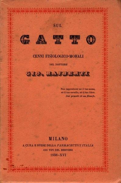 Sul gatto cenni fisiologico-morali