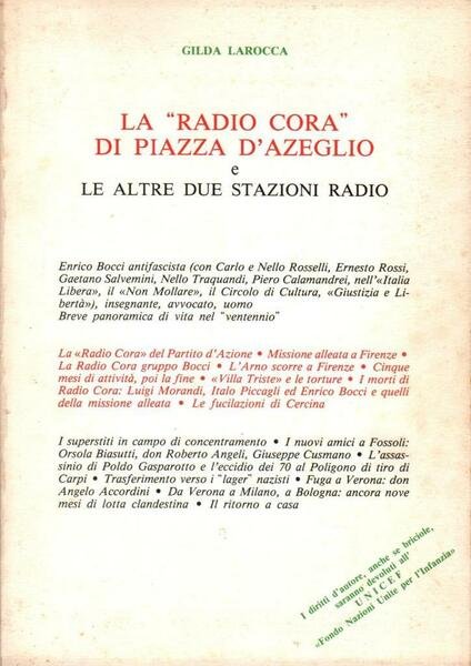 La "Radio Cora" di Piazza d'Azeglio (dedica)