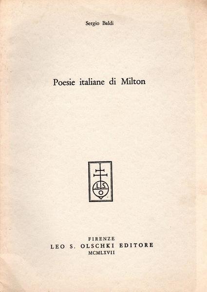 Poesie italiane di Milton (firma dell'autore)