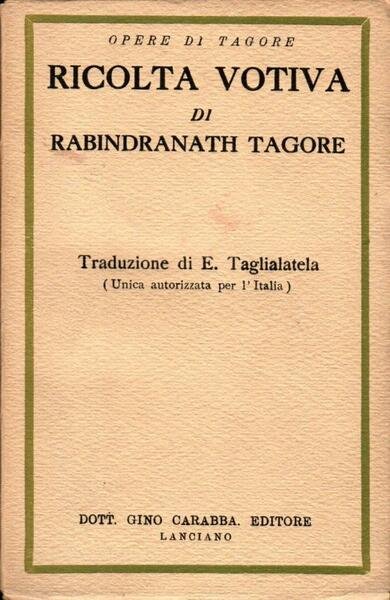 Ricolta votiva di Rabindranath Tagore