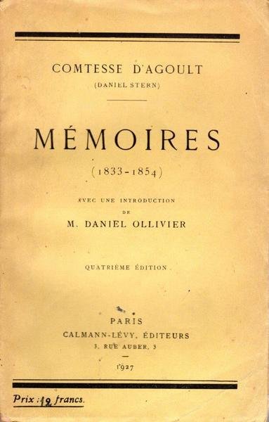 Memoires (1833-1854)