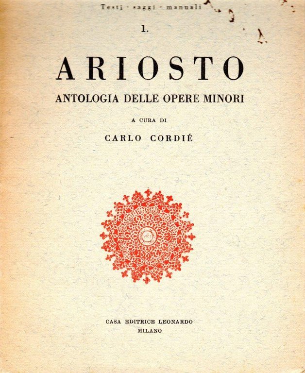 Ariosto antologia delle opere minori (dedica dell'autore a Enrico Vallecchi)