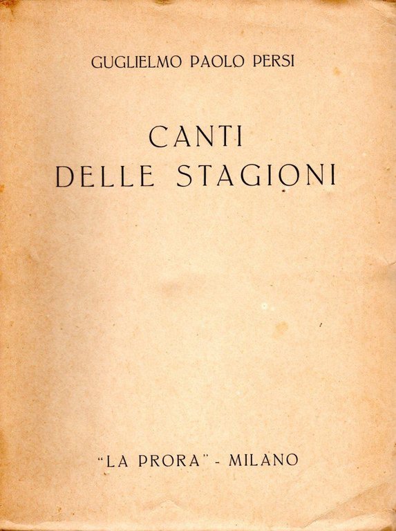 Canti delle stagioni (dedica dell'autore) | Immagine Gallery 1